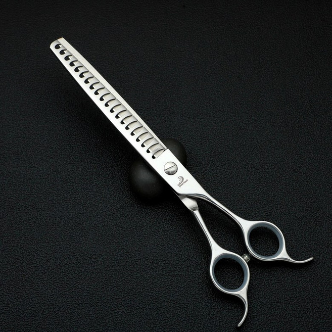 강아지 가위 숱가위 요술 실버라인 숱만 애견미용, 1개, 7.5인치 가위 숱깎기도구 70 제모