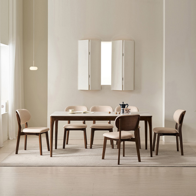 삼익가구 시에나 포세린 통세라믹 6인용 원목 식탁 1800 테이블, 월넛(그레이)