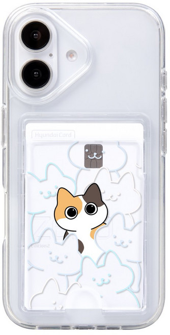 아이폰16프로 전용 카드2장수납 디자인 젤하드케이스