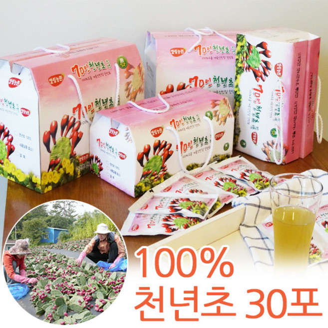 무농약 100% 천년초즙 천년초진액 100ml x30포, 100mlx30포