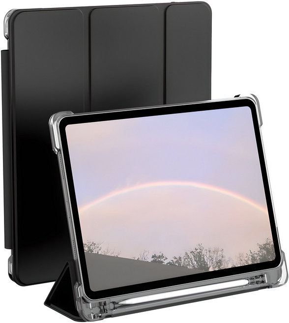 rorentech iPad 附筆槽智慧保護殼, 黑色, 1個