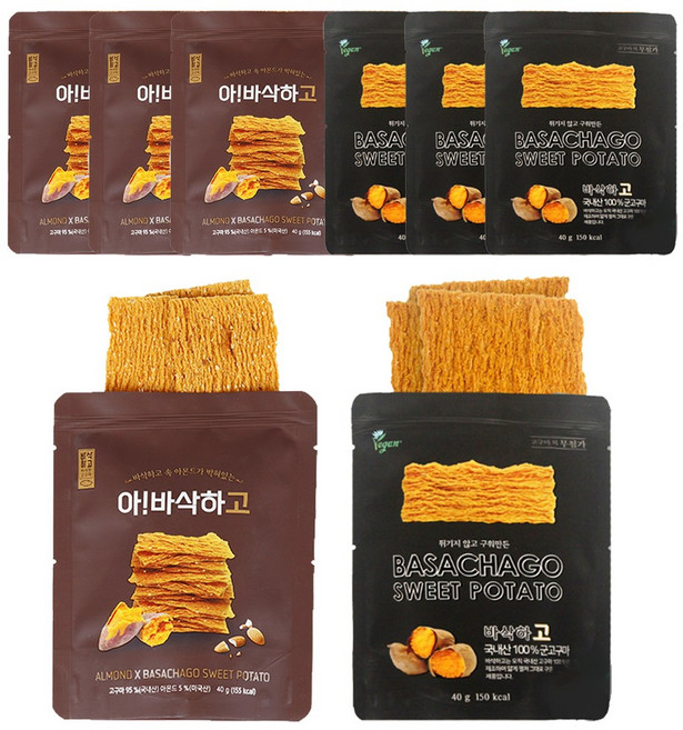 바삭하고 고구마칩 40g 아몬드 바삭하고 고구마칩 40g 세트, 4세트