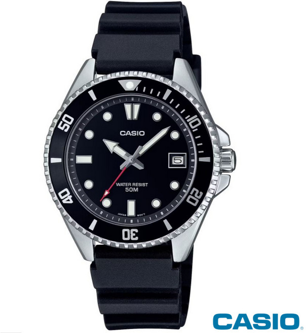 카시오시계 CASIO MDV-10-1A1V 카시오 흑새치 블랙 다이버 우레탄밴드시계 5기압방수 시계선물
