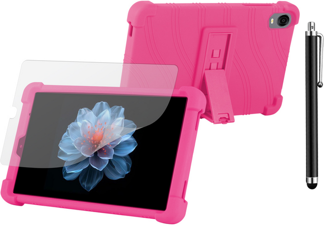 ALLDOCUBE Iplay60 Mini Pro 거치대 범퍼 케이스 + 저반사 매트 필름 + 터치펜, PINK, 1개