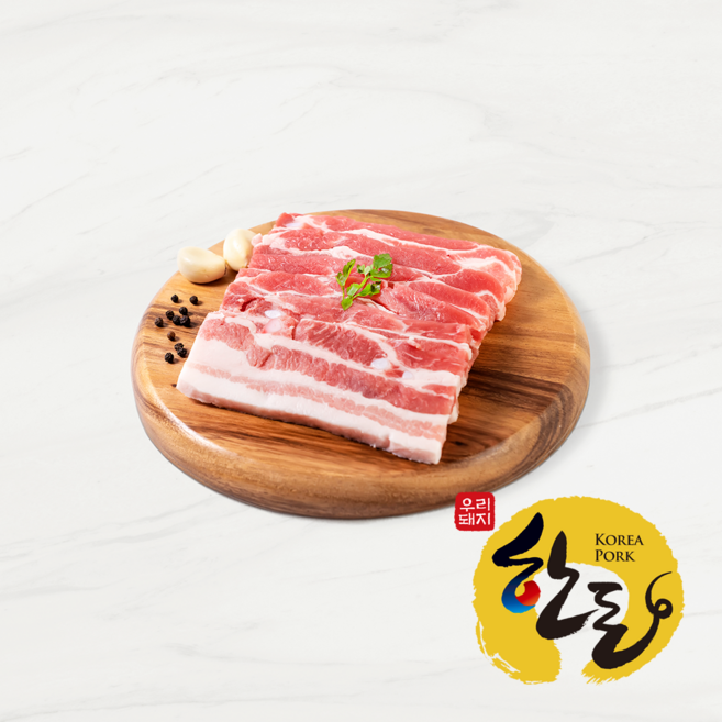 [농부의정육점] 국내산 한돈 삼겹살 구이용 냉장 1kg, 2개, 500g