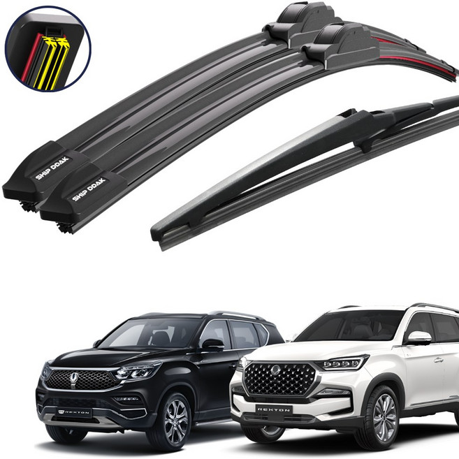 쉽딱 트리플 전면 후방 와이퍼 3P 세트, G4렉스턴/올뉴렉스턴 (17~현재)