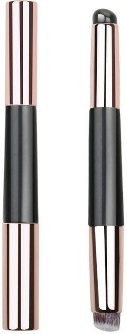 듀얼 립브러쉬 실리콘브러쉬 컨실러브러쉬 메이크업 립솔 뚜껑있는 휴대용 립브러쉬 입술 블렌딩 그라데이션 매직팁, 1개, 블랙