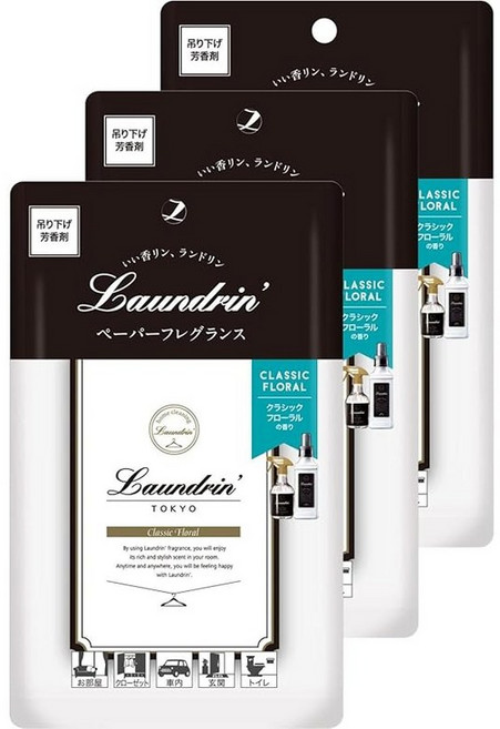 란도린 페이퍼 프레그런스 종이 방향제 매다는형 클래식 플로럴 3개 세트, 1개