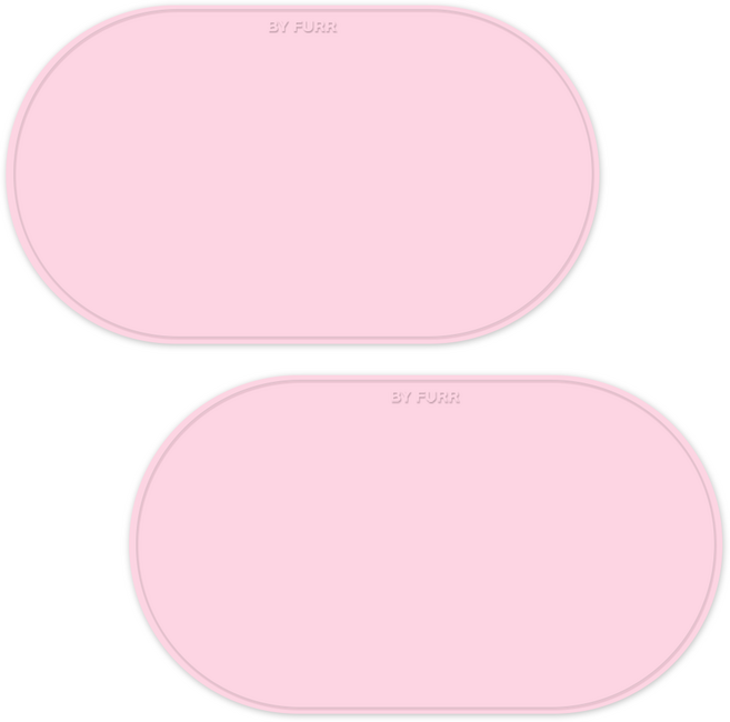 바이푸르 강아지 고양이 더핏 실리콘 펫 식기 매트, 2개, 베리핑크M+베리핑크M