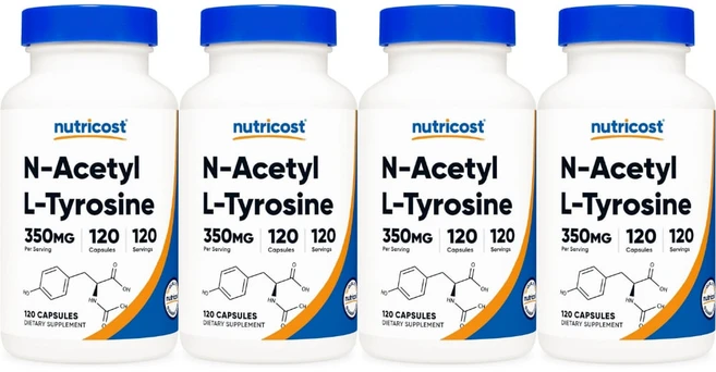 N-아세틸 L-티로신 350mg 120캡슐 4병, 120정, 4개 - 쿠팡