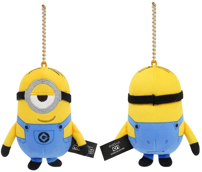 [돌앤돌스] 미니언즈 키체인 가방고리_스튜어트-귀여운 캐릭터 봉제인형 장식 소품 돌앤돌스, 1개, 혼합색상, 10cm