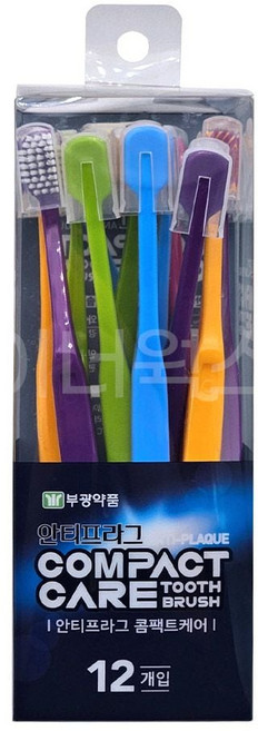 부광 안티프라그 콤팩트케어 칫솔 10개입 푸른플러스, 1개