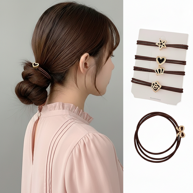 예쁜 골드 펜던트 두줄 머리끈 5종