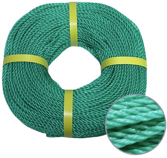 신우 국산 PE로프 3mm x 120M 산업용 빨래줄 현수막용 녹색, 그린, 1개