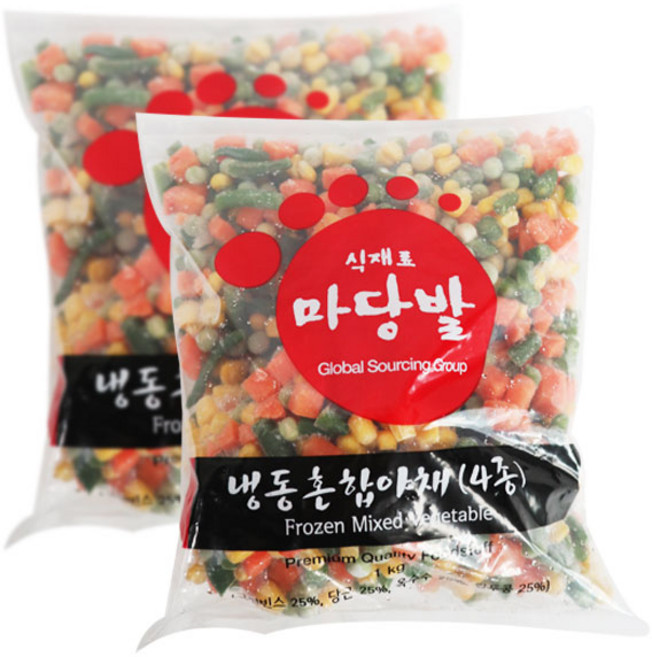 마당발 냉동혼합야채 4종 1kg 10개 1박스