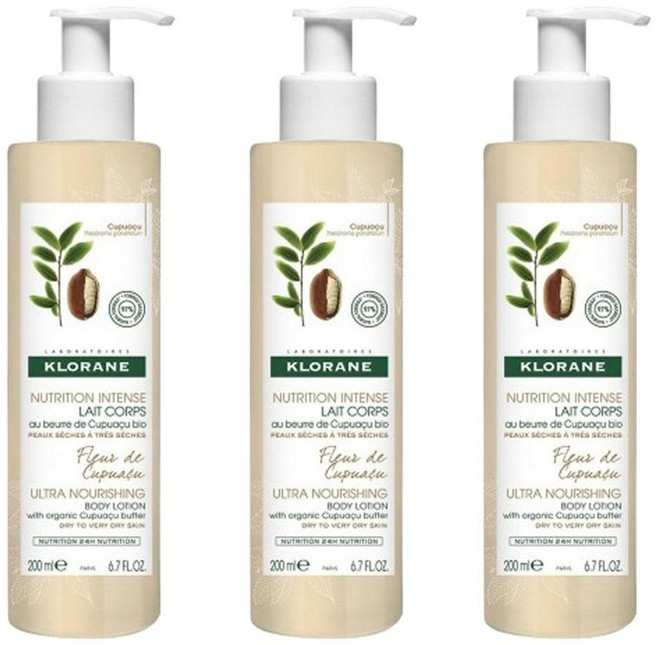 클로란 인텐스 뉴트리션 바디 로션 쿠푸아수 버터 200ml x3팩 Chlorane Intense Nutrition Body Lotion Cupuacu Flower