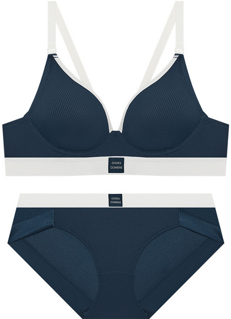 드리밍 볼륨 노와이어 햄팬티 세트_네이비