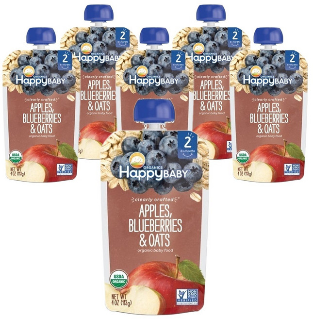 해피베이비 클리어리 크래프티드 어린이 스무디 113g, 6개