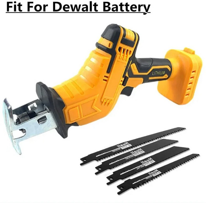 무선 전기톱 다용도 벌목용 충전식 Dewalt 18V 20V 배터리 용 왕복 톱 전기 절단 세이버 목재 금속 파이프 전동 공구 없음, 1) Without Battery, 1개