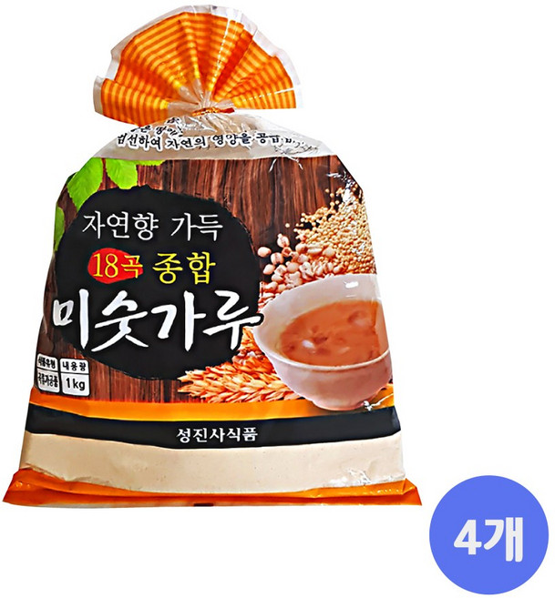 (메카몰)성진사식품 자연향 가득 18곡 종합 미숫가루 1kg, 4개