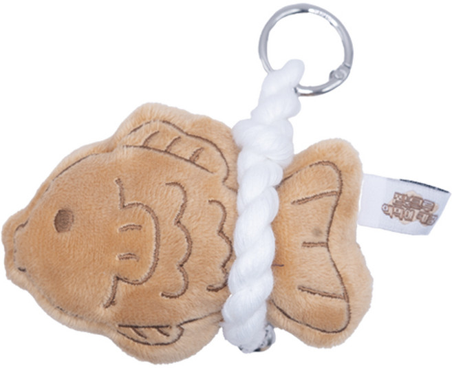 쫀붕 붕어빵 액막이 가방고리 키링, 1개, 브라운, 8cm