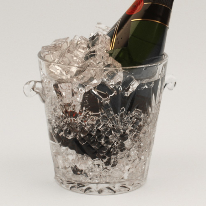 크리스탈 아이스버킷 크리스탈 양주 얼음통 와인 쿨러 얼음 바스켓, 1개, 1.5L