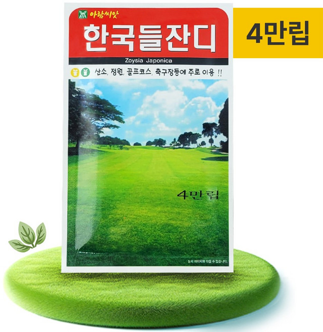 슬로시 한국들잔디 씨앗 4만립 산소 묘지 잔디씨, 1개