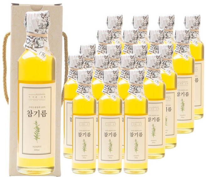 [ 고급선물세트 ] 더바른상회 1구 선물세트 3호 ( 깨끗한 국산 저온 참기름 300ml ), 20개
