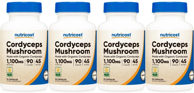 뉴트리코스트 동충하초버섯 1100mg, 90정, 4개 - 쿠팡