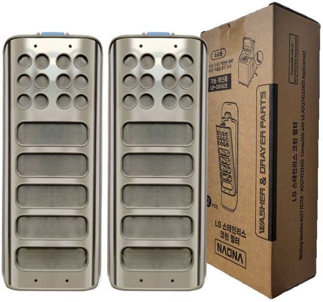 나오나 LG 통돌이 세탁기 블랙라벨 스텐 크린 필터 플러스 호환, 2개