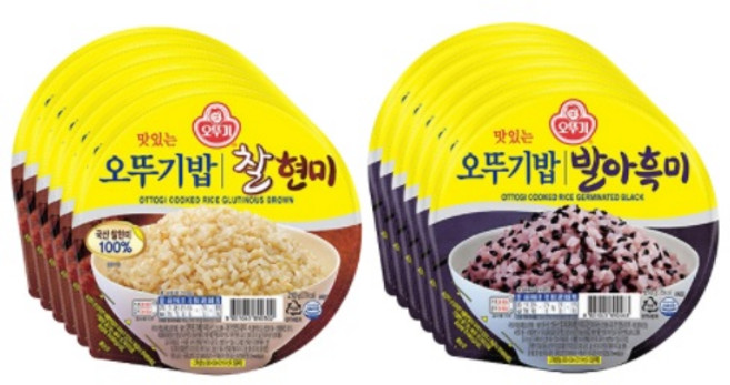 오뚜기밥 잡곡밥 2종 210g 12개세트 빠른배송 ottogi, 찰현미6+발아흑미6