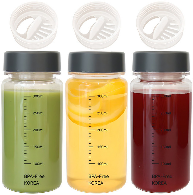 눈금표시 트라이탄 건강물병 3p, 그레이, 350ml, 1개