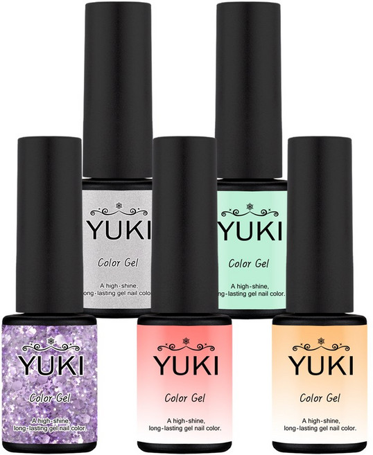 유키 컬러 젤네일 세트, 5g컬러젤 5개, 1세트