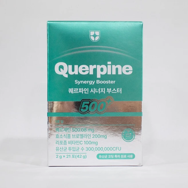 퀘르파인 시너지 부스터 퀘르세틴 브로멜라인 소포레틴 케르세틴 퀘르틴산 특허 유산균, 1박스, 21회분 - 쿠팡