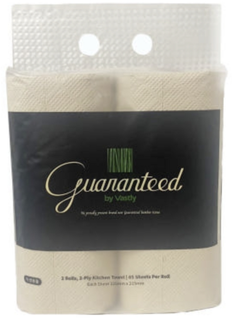 [게런티드 by 바스틀리]먼지없는 친환경 2겹 100퍼센트 대나무 키친타월 (85매 X 2롤), 85매, 2개