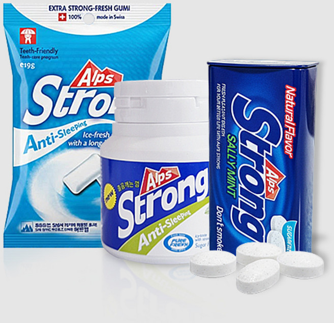 알프스스트롱 잠깨는 무설탕 졸음 방지 껌 세트, 1개