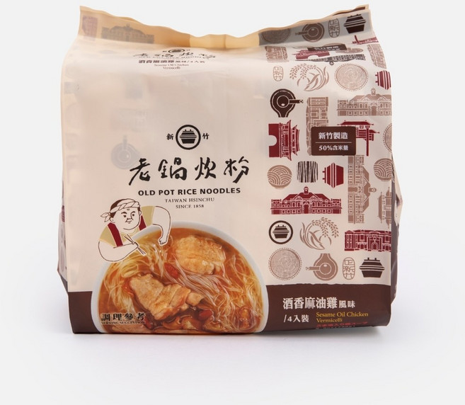 老鍋米粉 酒香麻油雞風味炊粉(4入包/袋), 280g, 1個