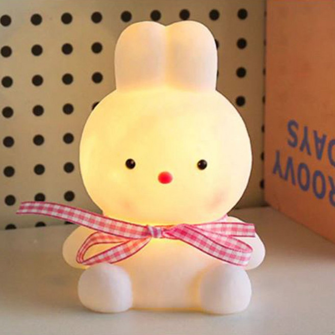 로앤제이 귀여운 동물 캐릭터 LED 무드등 수면등 취침등 조명, 큰 토끼