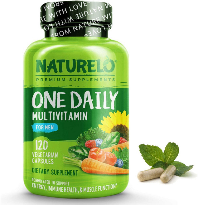(미국직배송) 내츄렐로 남성 여성 실버 천연비타민 원 데일리 NATURELO One Daily Multivitamin for Men Women 50+, 1개, 120정
