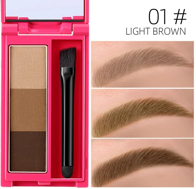 방수 전문 눈썹 파우더 블랙 브라운 커피 지속되는 아이 섀도우 아이 브로우 팔레트 브러쉬 눈썹 펜슬리 눈, 01 01, 1개 - 쿠팡