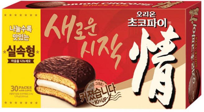 오리온 초코파이 정 오리지널 실속형 30개입 2박스(60개), 1.17kg, 2개