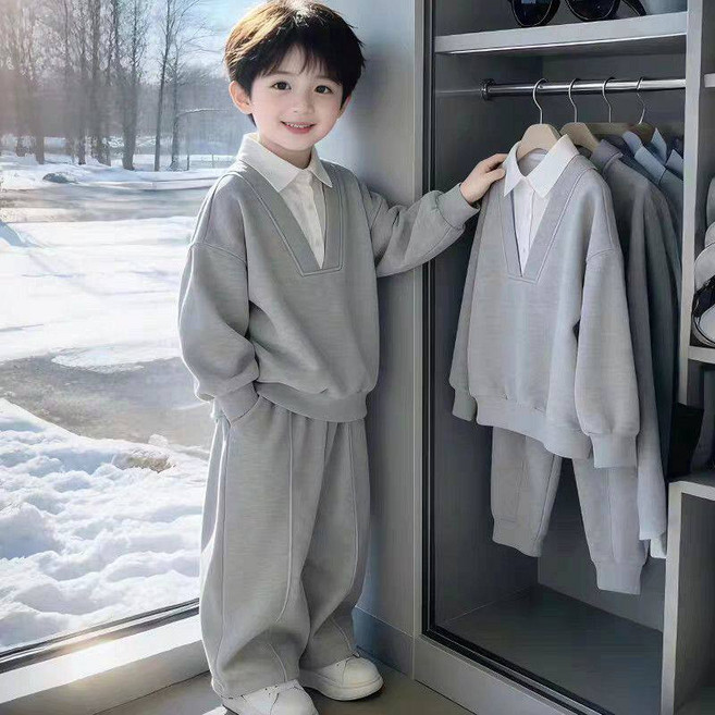 2026 봄 남아 트레이닝복 세트 한국 스타일 아동 맨투맨 상하복 투피스