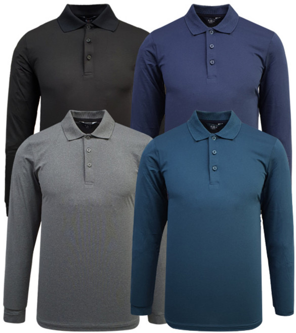 1+1 기능성 고급 스판 카치온 카라 무지 긴팔 티셔츠 남녀공용 데일리 작업복 단체복(2장세트)