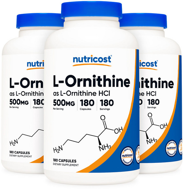뉴트리코스트 L-오르니틴 500mg 180캡슐 3병, 3개, 180정