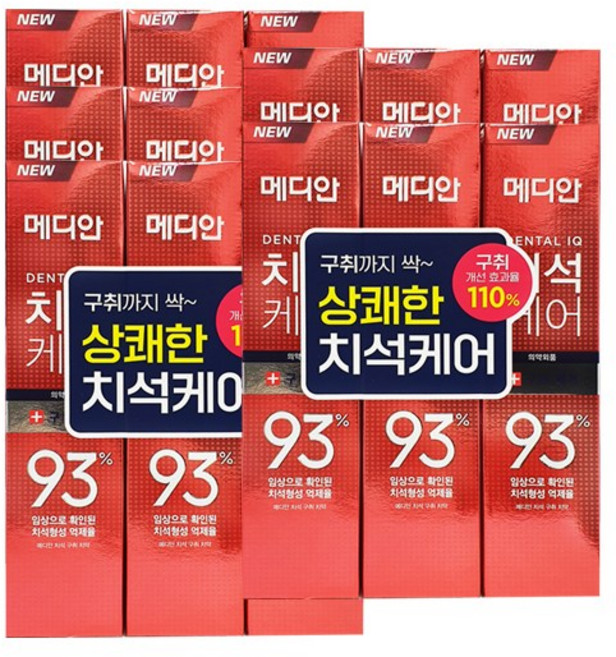 메디안 치석구취 치약 120g 3입 x10, 단일