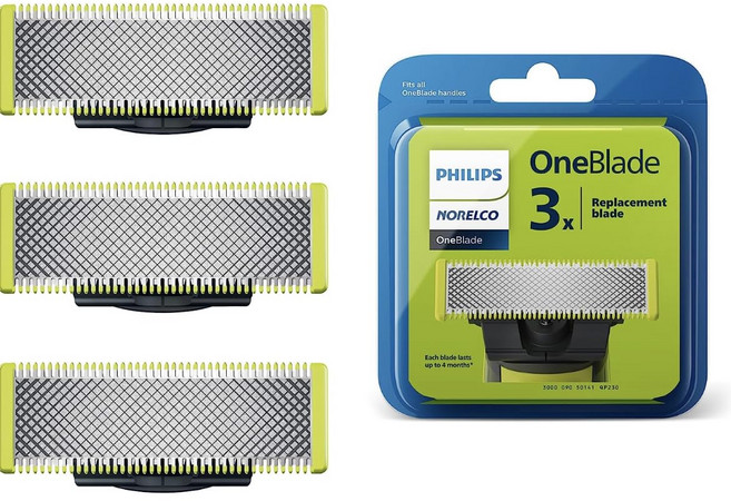 Philips Norelco 정품 OneBlade 교체용 면도날 3개 QP230/80, Philips Norelco 정품 원블레이드 교체 블레, 1개