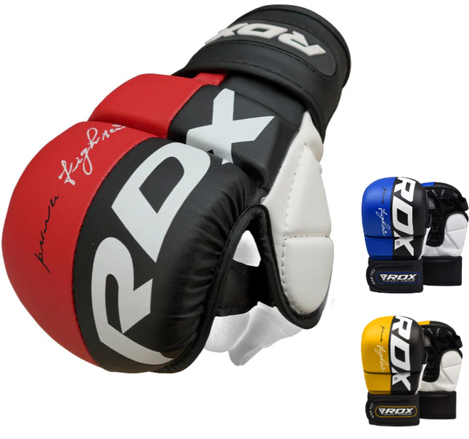 링사이드코리아 RDX 렉스 MMA 오픈핑거 글러브 / 스파링 킥복싱 빵글러브, 레드, 1세트