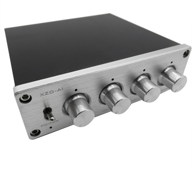 HIFI 무손실 1 입력 4 출력 RCA HUB 오디오 분배기 신호 스위치 소스 스위처 볼륨 앰프, 실버, 1개