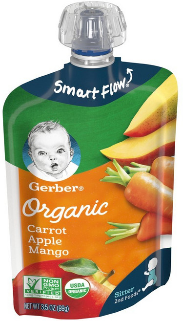 거버 프루트 & 베지 2단계 99g, 혼합맛(당근/사과/망고), 1개