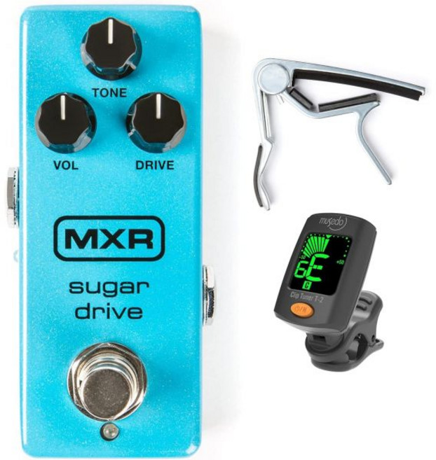 던롭 트리거 카포 및 튜너가 포함된 MXR M294 슈가 드라이브 페달 번들M29487N, 던롭 트리거 카포 및 튜너가 포함된 MXR M294 슈